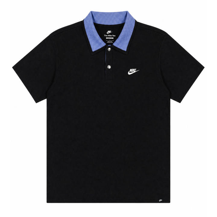 Nike Nike T Shirts Unisex Black Polo Collar Moderate Straight Fit