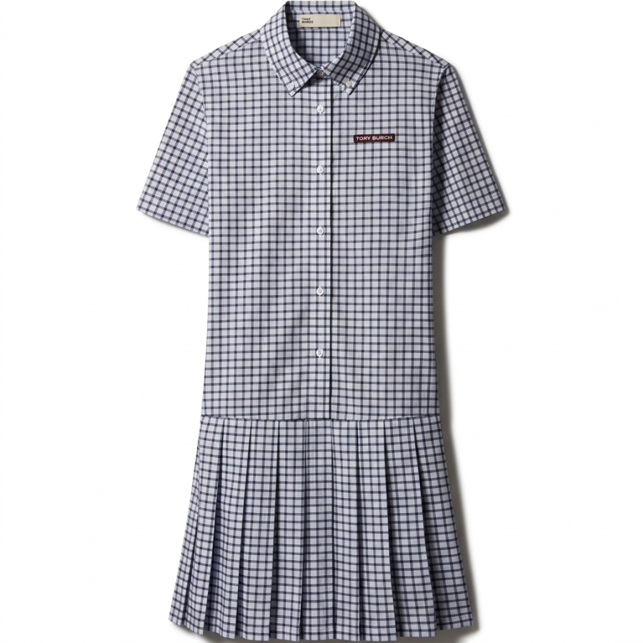 TORY BURCH Short Sleeved Dresses Women's Light Blue Moderate