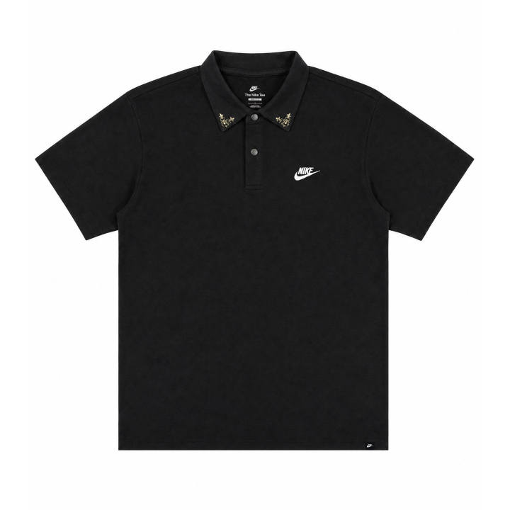 Nike Nike T Shirts Unisex Black Polo Collar Moderate Straight Fit