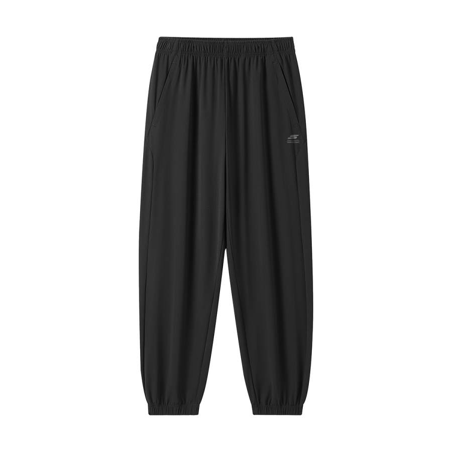 Skechers Knitted Sweatpants Men's Carbon Black Moderate Cuffed Pants