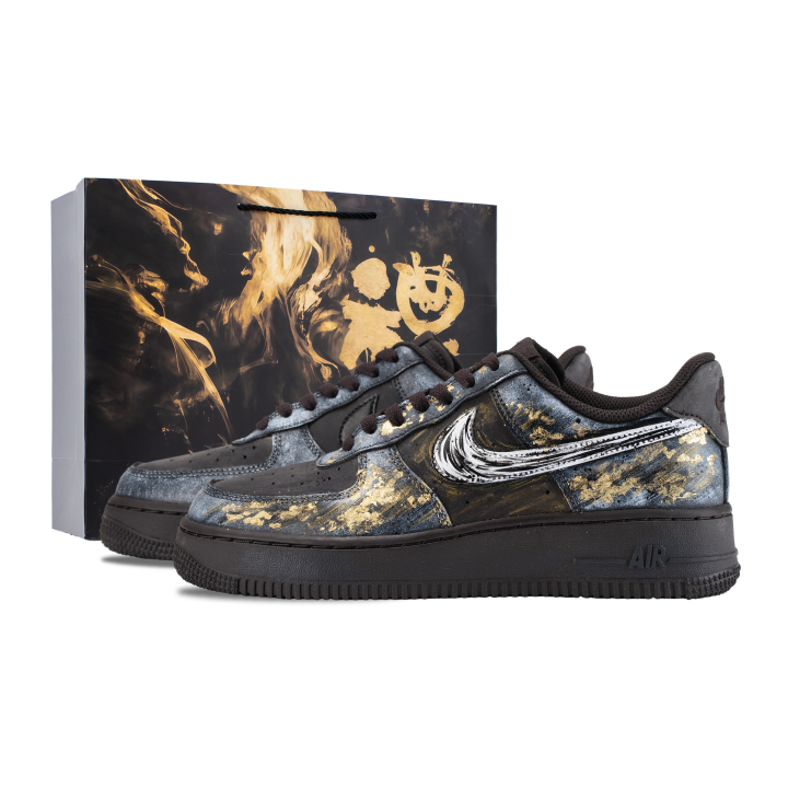 Nike Nike Air Force 1 Skateboard Shoes Men's Low Top Gold/Black