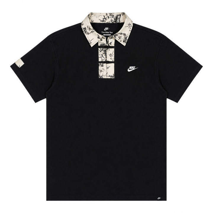 Nike Nike T Shirts Unisex Black Polo Collar Moderate Straight Fit