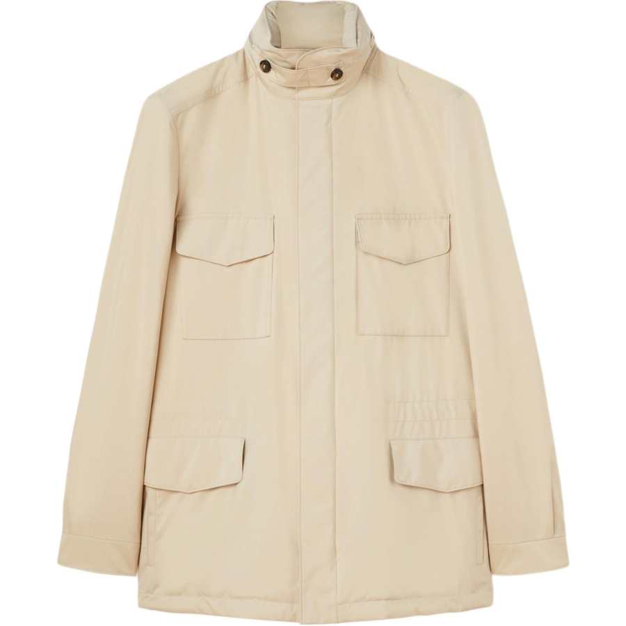 Loro Piana Jackets Men's Khaki Stand Collar Moderate Other
