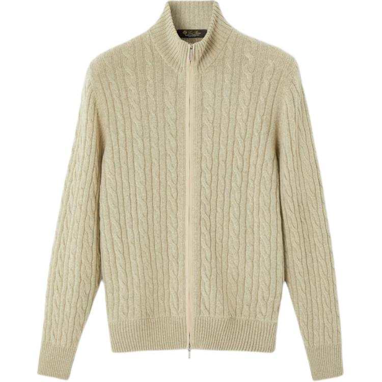 Loro Piana Cashmere Sweaters Men's Turquoise Stand Collar Moderate Straight Fit