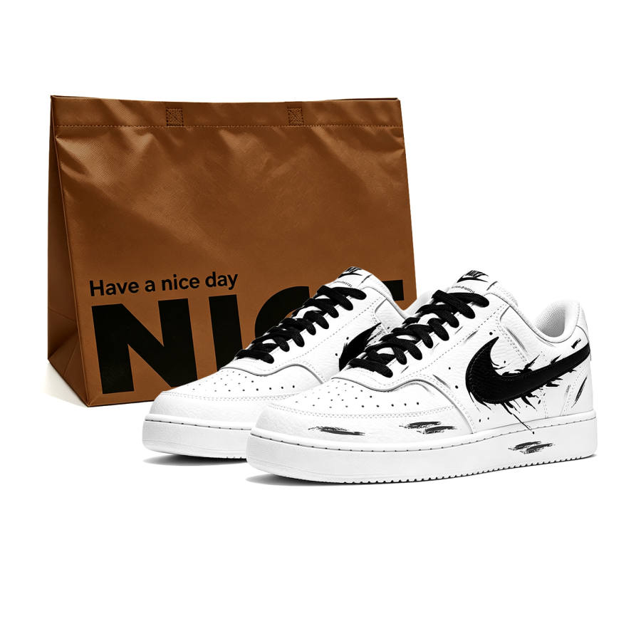 Nike Nike Court Vision 1 Skateboard Shoes Men's Low Top Black/Gray/White