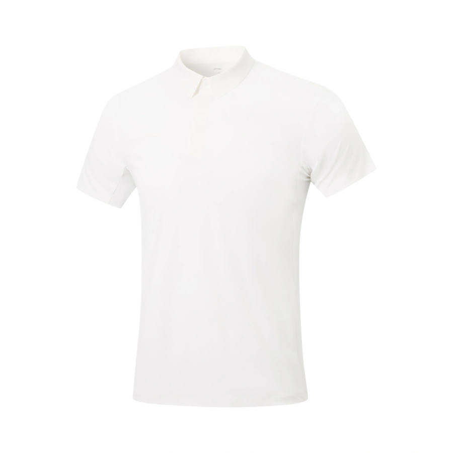 Li-Ning Li Ning Qingmu Polo Shirts Men's White Polo Collar Moderate