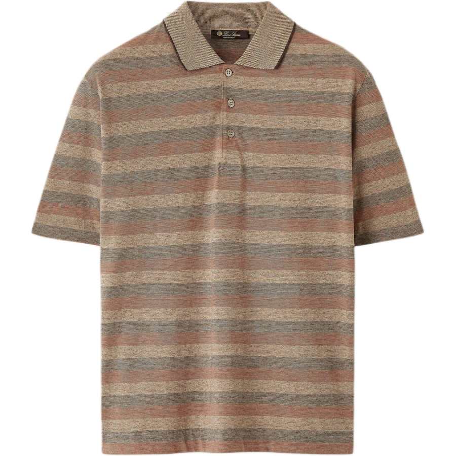 Loro Piana Polo Shirts Men's Multicolor Polo Collar Moderate Straight Fit