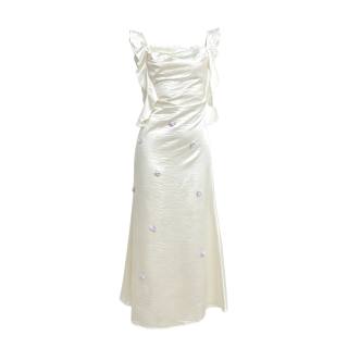 Aghr Slip Dresses Women's Beige Thin Long