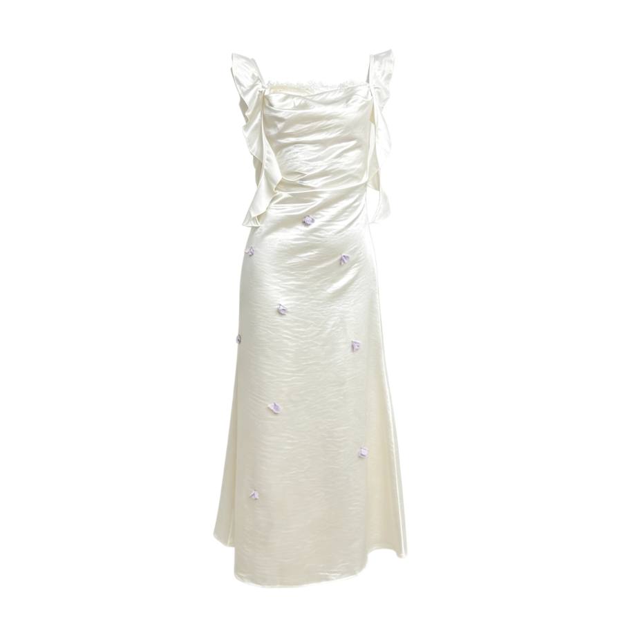 Aghr Slip Dresses Women's Beige Thin Long