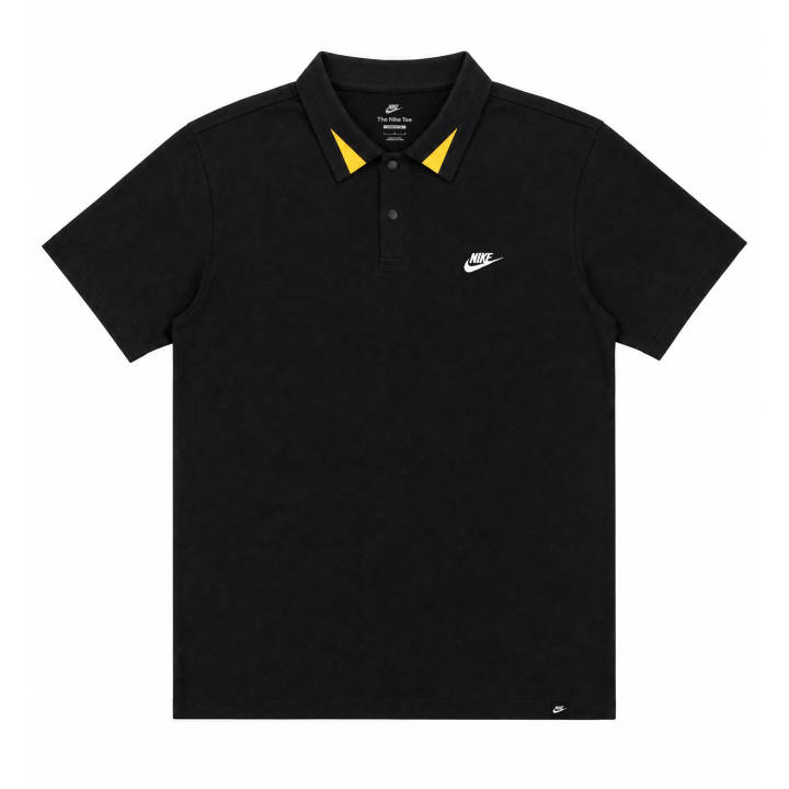 Nike Nike T Shirts Unisex Black Polo Collar Moderate Straight Fit