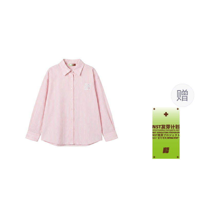 NSTNEW START Shirts Women's Pink Lapel Thin Straight Fit