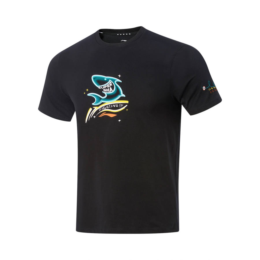 Li-Ning Li Ning Table Tennis Collection T Shirts Unisex Black Crew Neck Moderate Straight Fit