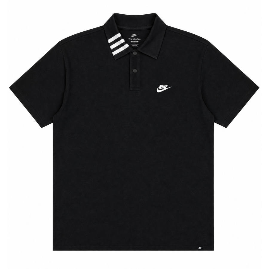 Nike Nike T Shirts Unisex Black Polo Collar Moderate Straight Fit