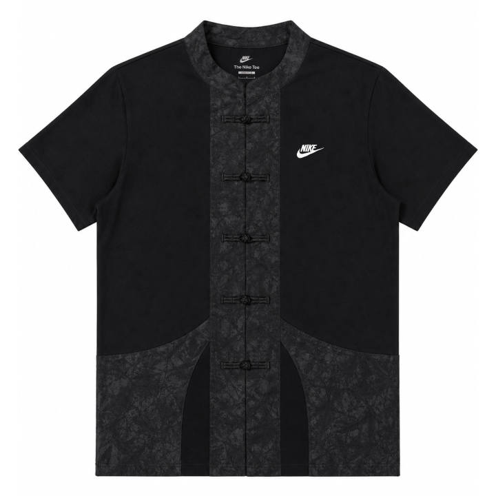 Nike Nike T Shirts Unisex Black Mandarin Collar Moderate Straight Fit