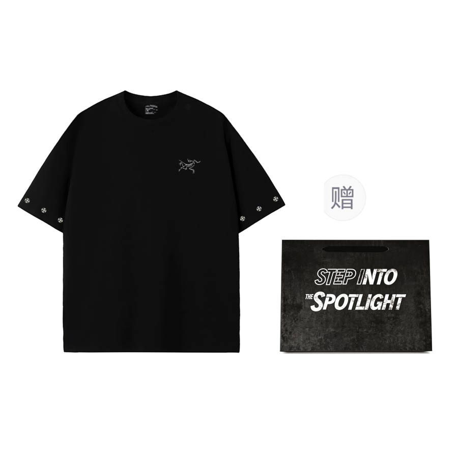 Arcteryx KRAGG T Shirts Unisex Black Bird Starry Black Limited Edition Shopping Bag Crew Neck Moderate Straight Fit