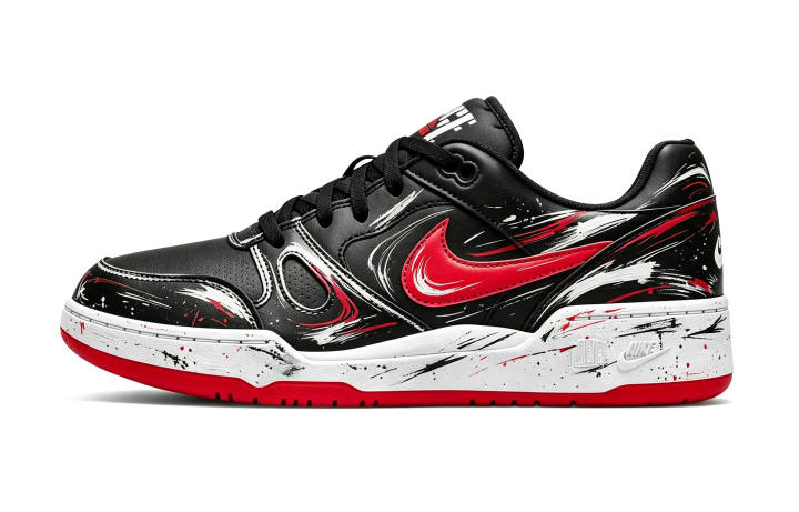 Nike Nike Full Force Skateboard Shoes Men's Low Top Black/Red