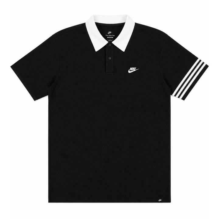 Nike Nike T Shirts Unisex Black Polo Collar Moderate Straight Fit