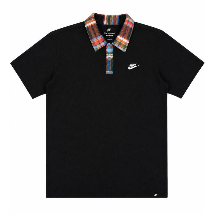 Nike Nike T Shirts Unisex Black Polo Collar Moderate Straight Fit