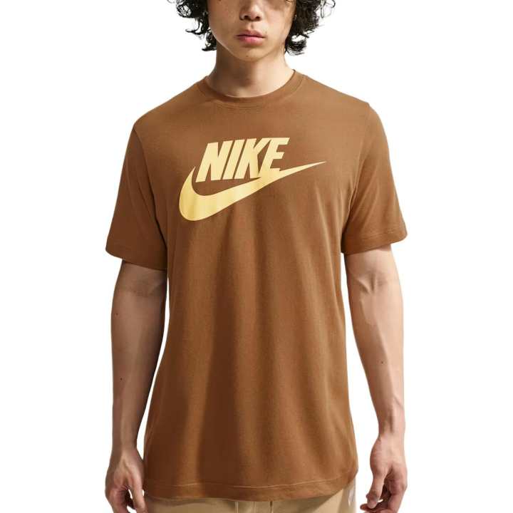 Nike Nike Sportswear T Shirts Men's El Brown Crew Neck Moderate