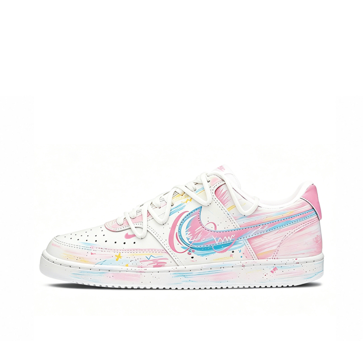 Nike Nike Court Vision Low Skateboard Shoes Women's Low Top Pink/Blue/Yellow