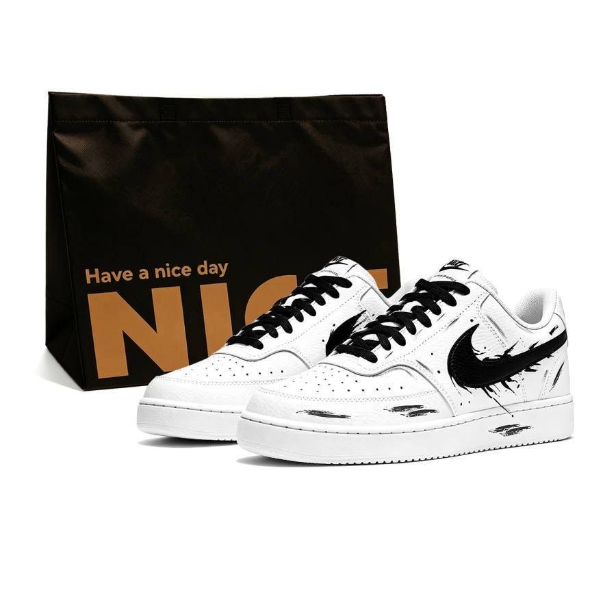 Nike Nike Court Vision 1 Skateboard Shoes Men's Low Top Black/Gray/White
