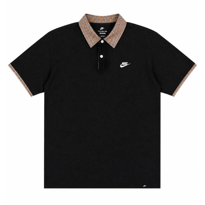Nike Nike T Shirts Unisex Black Polo Collar Moderate Straight Fit