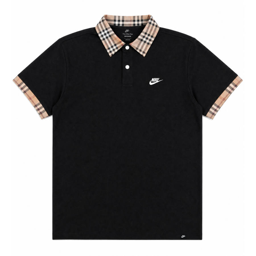Nike Nike T Shirts Unisex Black Polo Collar Moderate Straight Fit