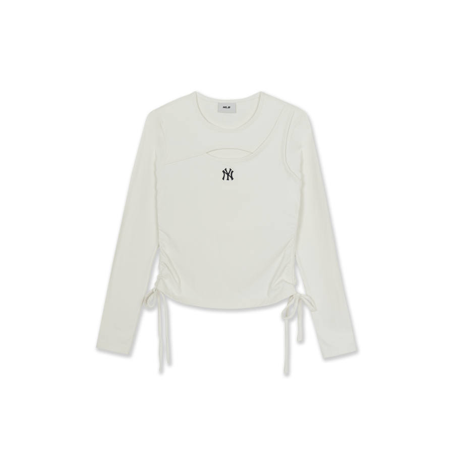 MLB T Shirts Women's Cream Crew Neck Moderate Nipped In Waist