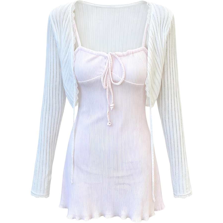 CHARM GLOW Two Piece Skirt Sets Women's Camisole Thin Short Skirt