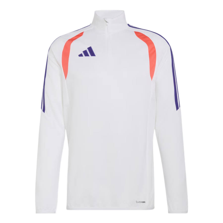 Adidas Adidas Soccer Jerseys Men's White/Pure Purple/Semi Turbo Stand Collar Moderate