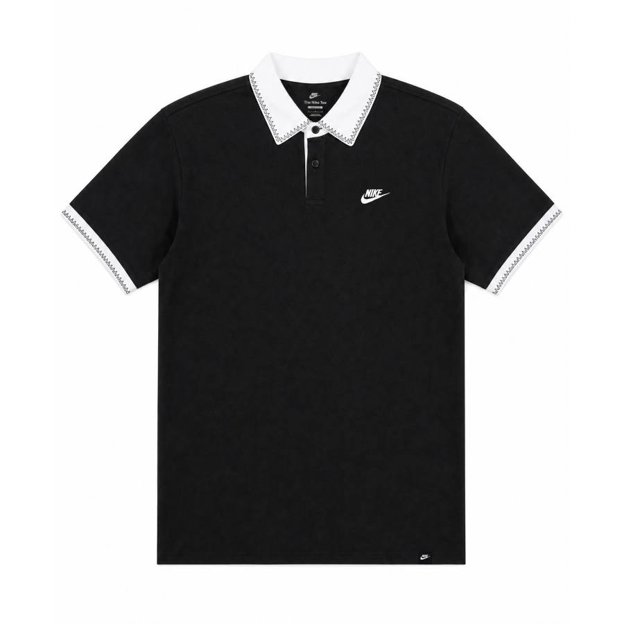 Nike Nike T Shirts Unisex Black Polo Collar Moderate Straight Fit