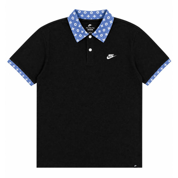 Nike Nike T Shirts Unisex Black Polo Collar Moderate Straight Fit