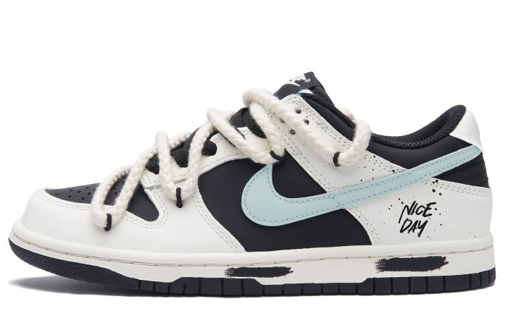 Nike Nike Dunk Skateboard Shoes Unisex Low Top Black White Blue