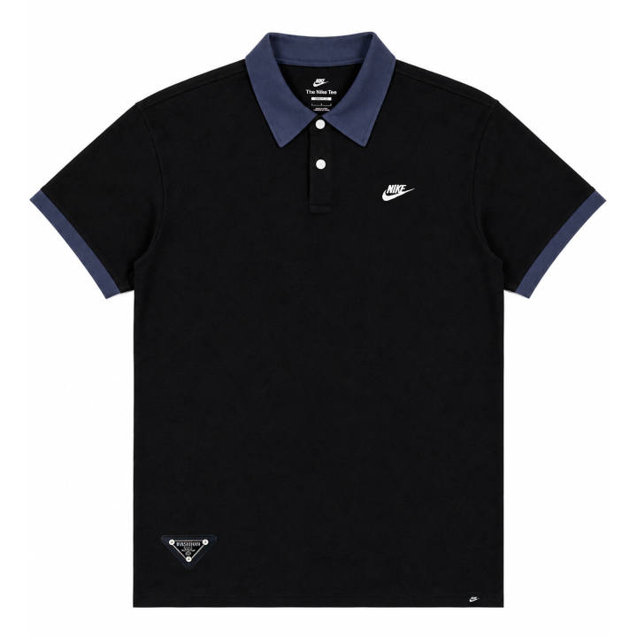 Nike Nike T Shirts Unisex Black Polo Collar Moderate Straight Fit