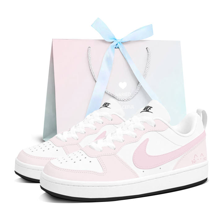 Nike Nike Court Borough Skateboard Shoes Unisex Low Top Pink White
