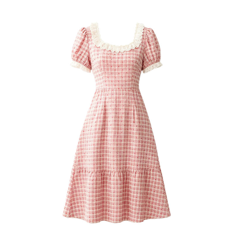 CPAURA Short Sleeved Dresses Women's Dress Moderate Long Skirt A Line Skirt