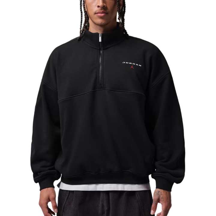 Jordan Jordan Flight Fleece Sweatshirts Men's Black Stand Collar Moderate