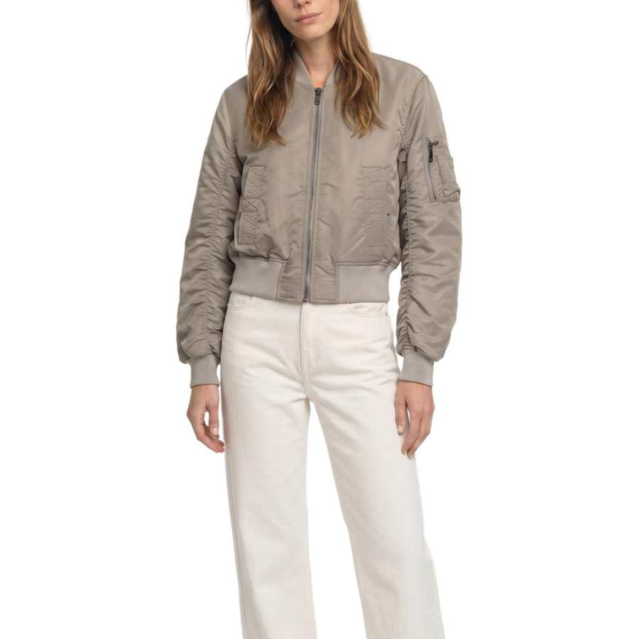 DIESEL Jackets Women's Lime Gray Baseball Collar Moderate Other