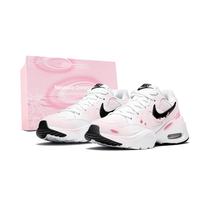 Nike Nike Air Max Fusion Running Shoes Women's Low Top White Black Pink Gradient Colorway