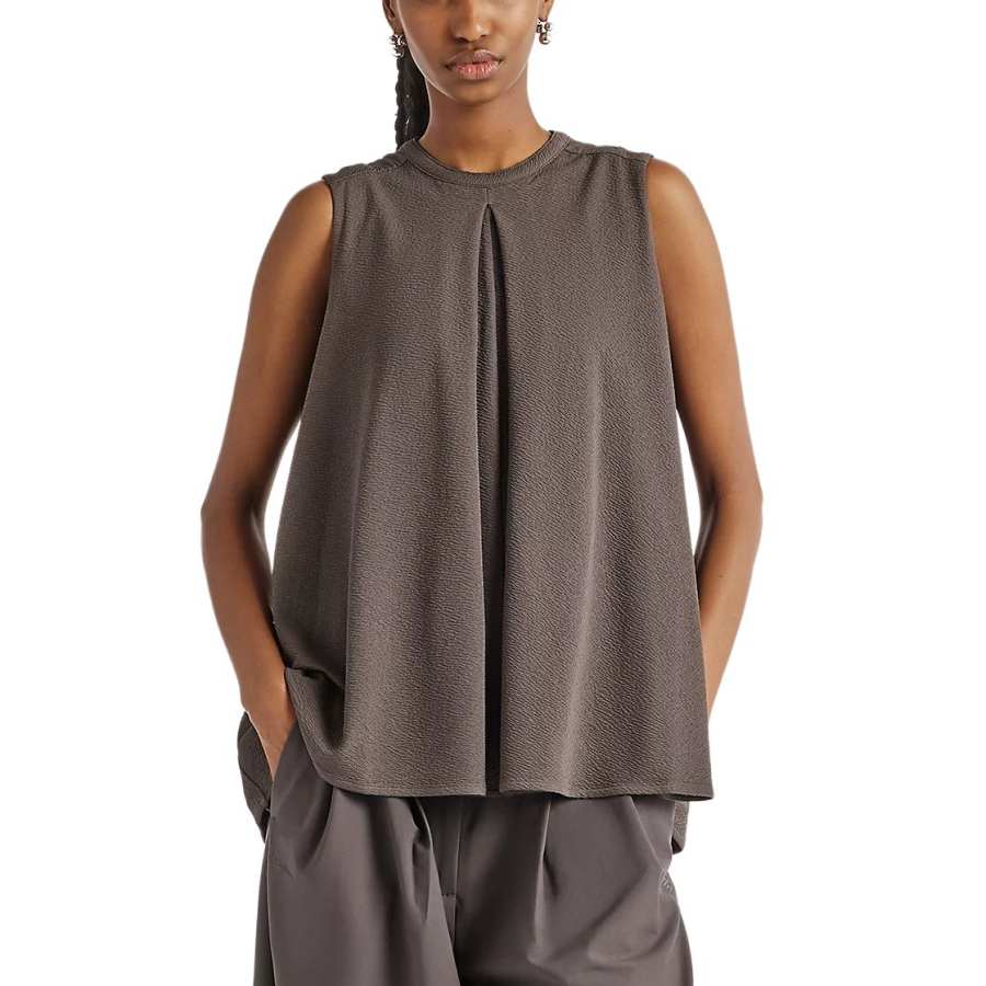 New Balance New Balance NB Grey Tank Tops Women's Black Cement Crew Neck Other
