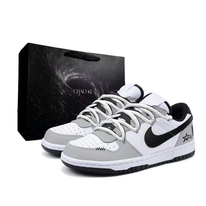 Nike Nike Big Skateboard Shoes Men's Low Top White/Gray