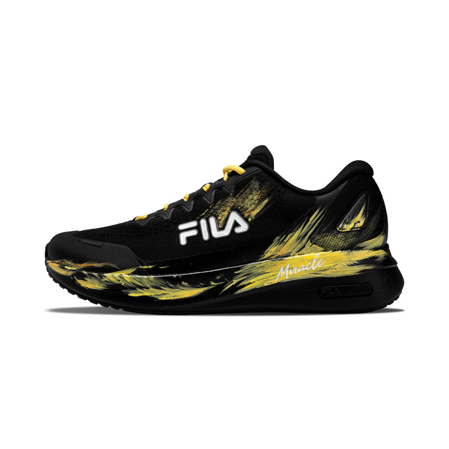 FILA Soft Cloud 4 Running Shoes Men's Low Top Black Yellow