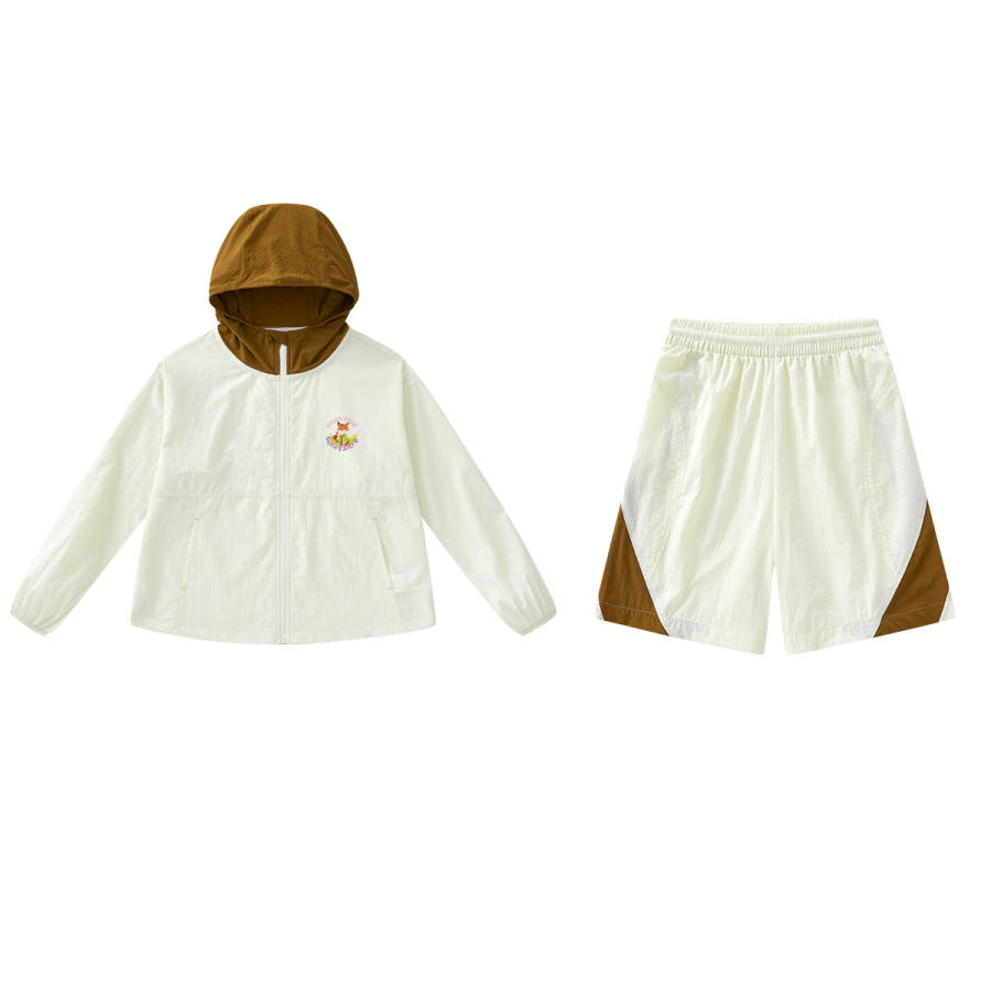 Disney Grade School Casual Sportswear Hooded Non Detachable Thin Stretch Sun Protection