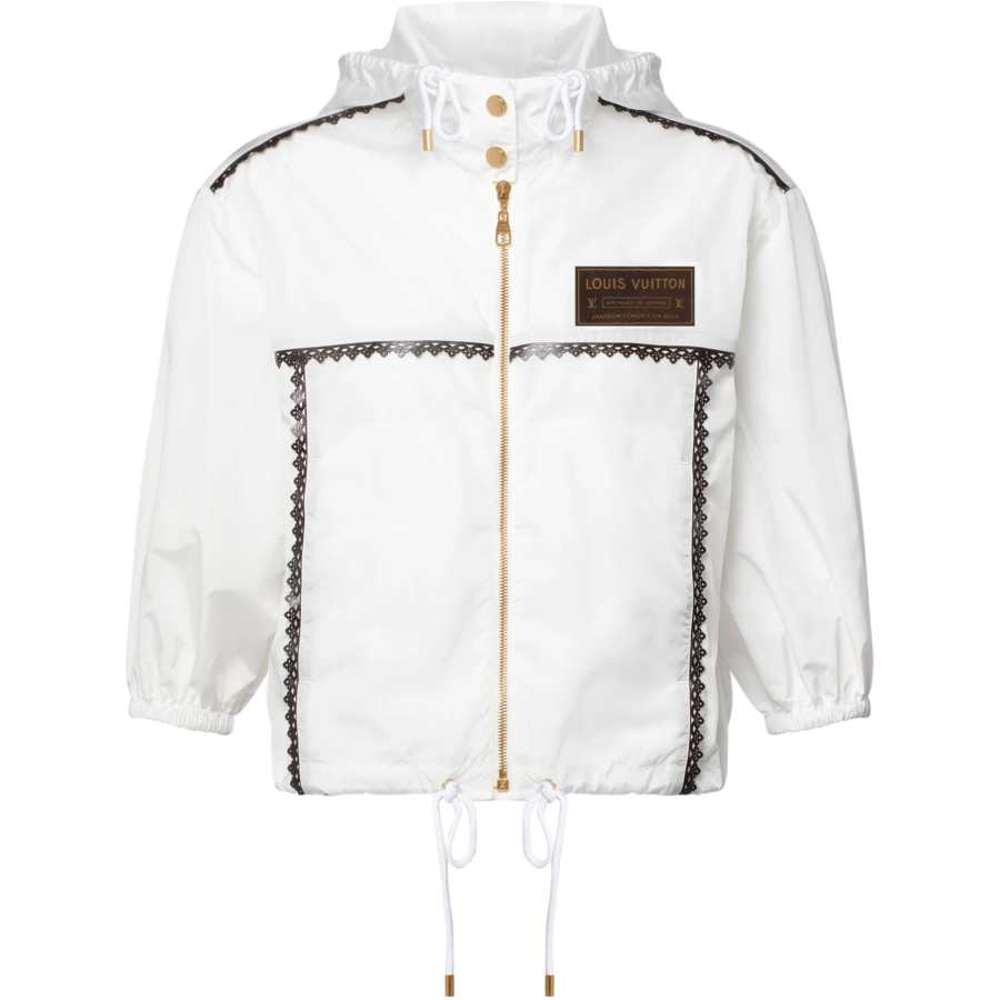 LOUIS VUITTON Parka Coats Women's White Hooded Non Detachable Moderate