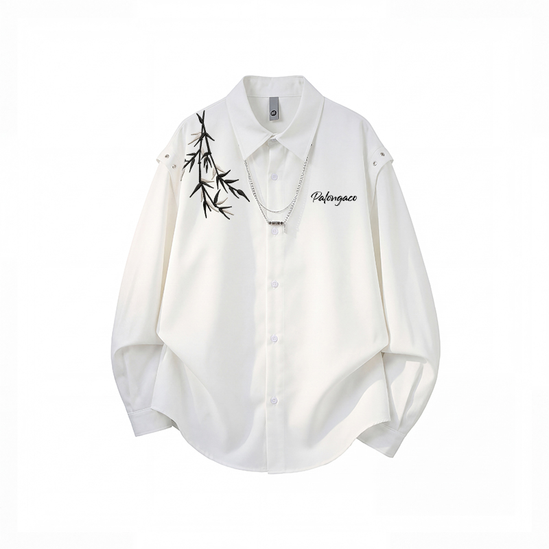 PAL ONGACO Shirts Unisex Lapel Moderate Straight Fit
