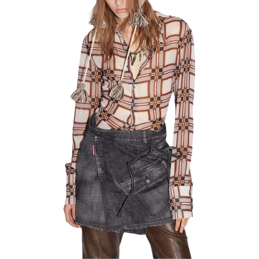 DSQUARED 2 Denim Short Skirts Women's Black Moderate Short Skirt Other