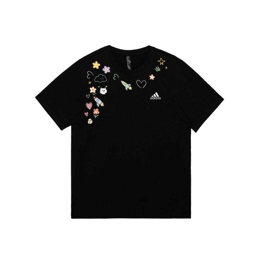 Adidas Adidas MUST HAVES T Shirts Unisex Black Crew Neck Moderate Straight Fit