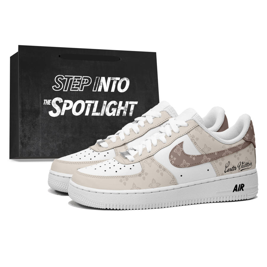 Nike Nike Air Force 1 Skateboard Shoes Unisex Low Top Beige, White, Brown