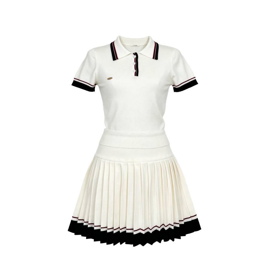 CPAURA Two Piece Skirt Sets Women's Lapel Moderate Short Skirt