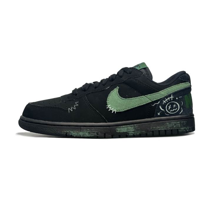 Nike Nike Big Low Lux Skateboard Shoes Men's Low Top Black Green Contrast